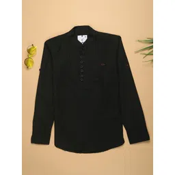 V-Mart Boys Solid Mandarin Collar Cotton Slub Casual Shirt-picture-14