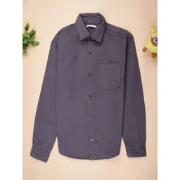 V-Mart Boys Solid Spread Collar Cotton Casual Shirt-picture-39