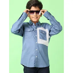 V-Mart Boys Spread Collar Horizontal Striped Cotton Casual Shirt-picture-40