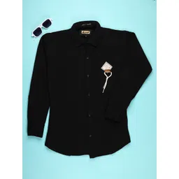 V-Mart Boys Spread Collar Patchwork Cotton Casual Shirt-picture-20