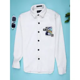 V-Mart Boys Spread Collar Patchwork Cotton Casual Shirt-picture-25