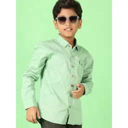 V-Mart Boys Spread Collar Solid Cotton Casual Shirt-picture-23