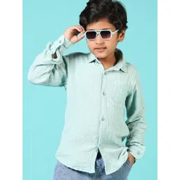V-Mart Boys Spread Collar Textured Cotton Casual Shirt-picture-18