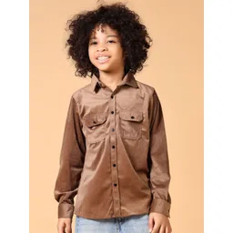 V-Mart Boys Spread Collar Textured Cotton Casual Shirt-picture-27