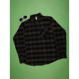 V-Mart Boys Tartan Checks Checked Spread Collar Cotton Shirt-picture-18