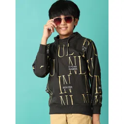 V-Mart Boys Typography Printed Hood Cotton Pullover Sweatshirt-picture-21