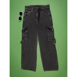 V-Mart Girls Cotton Denim Mid-Rise Light Fade Jeans-picture-28