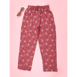V-Mart Girls Graphic Printed Mid-Rise Lounge Pants-picture-32