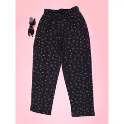 V-Mart Girls Graphic Printed Mid-Rise Lounge Pants-picture-35