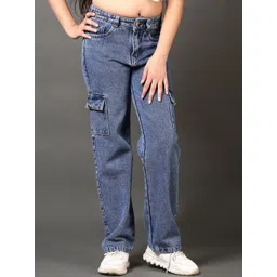 V-Mart Girls Light FadeCotton Denim Mid-Rise Jeans-picture-39