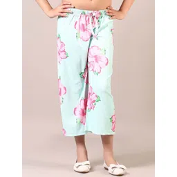 V-Mart Girls Printed Mid-Rise Regular Trousers image 1
