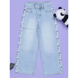 V-Mart Girls Regular Fit Mid-Rise Light Fade Jeans-picture-41