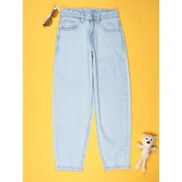 V-Mart Girls Regular Fit Mid-Rise Light Fade Jeans-picture-14