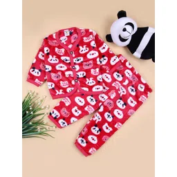 V-Mart Kids Cartoon Characters Printed Round Neck Pure Cotton Shirt With Trousers-picture-29