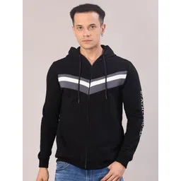 V-Mart Men Colourblocked Hooded Sweatshirt-picture-33