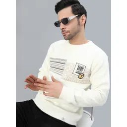 V-Mart Men Colourblocked Pullover with Embroidered Detail-picture-36