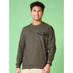 V-Mart Men Colourblocked Round Neck Sweatshirt-picture-22