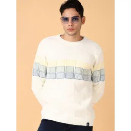 V-Mart Men Cotton Geometric Self Design Pullover Sweaters-picture-34