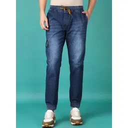 V-Mart Men Cotton Mid-Rise Light Fade Joggers Jeans-picture-37