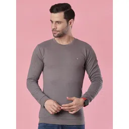 V-Mart Men Self Design Round Neck Pullover Jacquard Cotton Casual Sweatshirt-picture-21