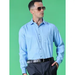 V-Mart Men Solid Spread Collar Cotton Formal Shirt-picture-28