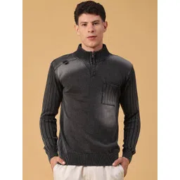 V-Mart Men Striped Ribbed Pullover-picture-35