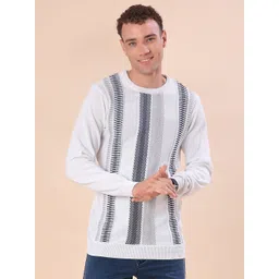 V-Mart Men Striped Round Neck Cotton Pullover-picture-20