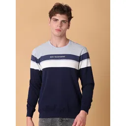 V-Mart Men Striped Round Neck Long Sleeves Sweatshirt-picture-42