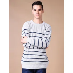 V-Mart Men Striped Round Neck Pullover-picture-14