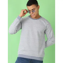 V-Mart Men Striped Round Neck Pullover Sweater-picture-39