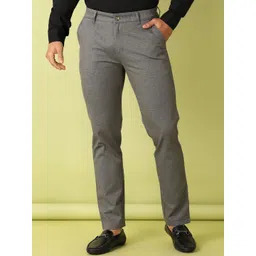 V-Mart Men Textured Slim Fit Formal Trousers-picture-21