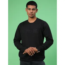 V-Mart Men's Solid Round Neck Full Sleeve Embellished Sweatshirt-picture-29