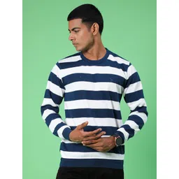 V-Mart Striped Round Neck Cotton Pullover Sweater-picture-24