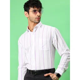 V-Mart Striped Spread Collar Cotton Formal Shirt-picture-22