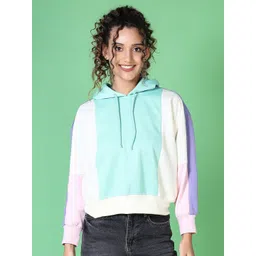 V-Mart Women Colourblocked Hooded Sweatshirt-picture-21