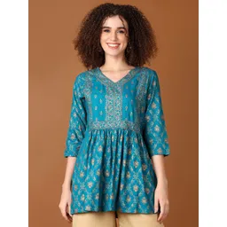 V-Mart Women Ethnic Motifs Printed V-neck Tunic-picture-36