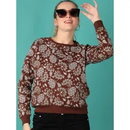 V-Mart Women Long Sleeves Printed Round Neck Cotton Sweatshirt-picture-33
