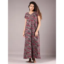 V-Mart Women Printed Maxi Nightdress-picture-20