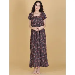 V-Mart Women Printed Pure Cotton Maxi Nightdress-picture-23