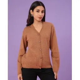 v-mart Women Self-Design V-Neck Cardigan-picture-25
