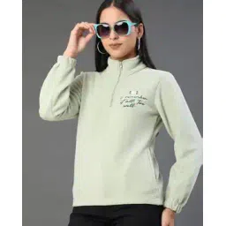 v-mart Women Typographic Print Zip-Front Sweatshirt-picture-12