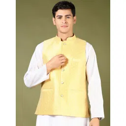 V-Mart Woven Designed Mandarin Collar Nehru Jacket-picture-14