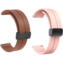 V R ENTERPRISE brown pink mag2 22 mm Silicone Watch Strap-picture-28