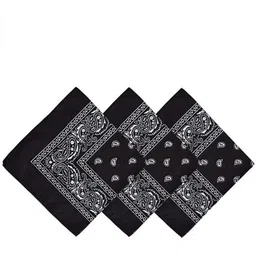 V T CREATION BANDANA FOR MEN$ WOMEN ,Scarf , Wrist Bnad Face mask ,[Pack of 3 ][Black ] ["Black"] Handkerchief-picture-26