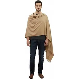 v vrinde Vrinde Beige Wool Solid Men's Shawl KA-SWL-56-picture-34