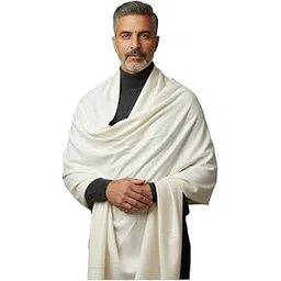 v vrinde Vrinde Cream Wool Solid Men's Shawl KA-SWL-04-picture-20