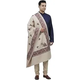 v vrinde Vrinde Grey Wool Printed Men's Shawl KA-SWL-19-picture-24