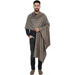 v vrinde Vrinde Grey Wool Self Design Men's Shawl KA-SWL-13-picture-17