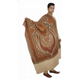 v vrinde Vrinde Beige Wool Printed Men's Shawl KA-SWL-21 image 1