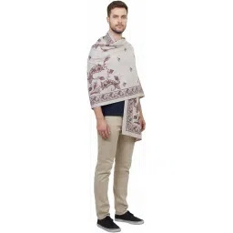 v vrinde Vrinde Grey Wool Printed Men's Shawl KA-SWL-08 image 1